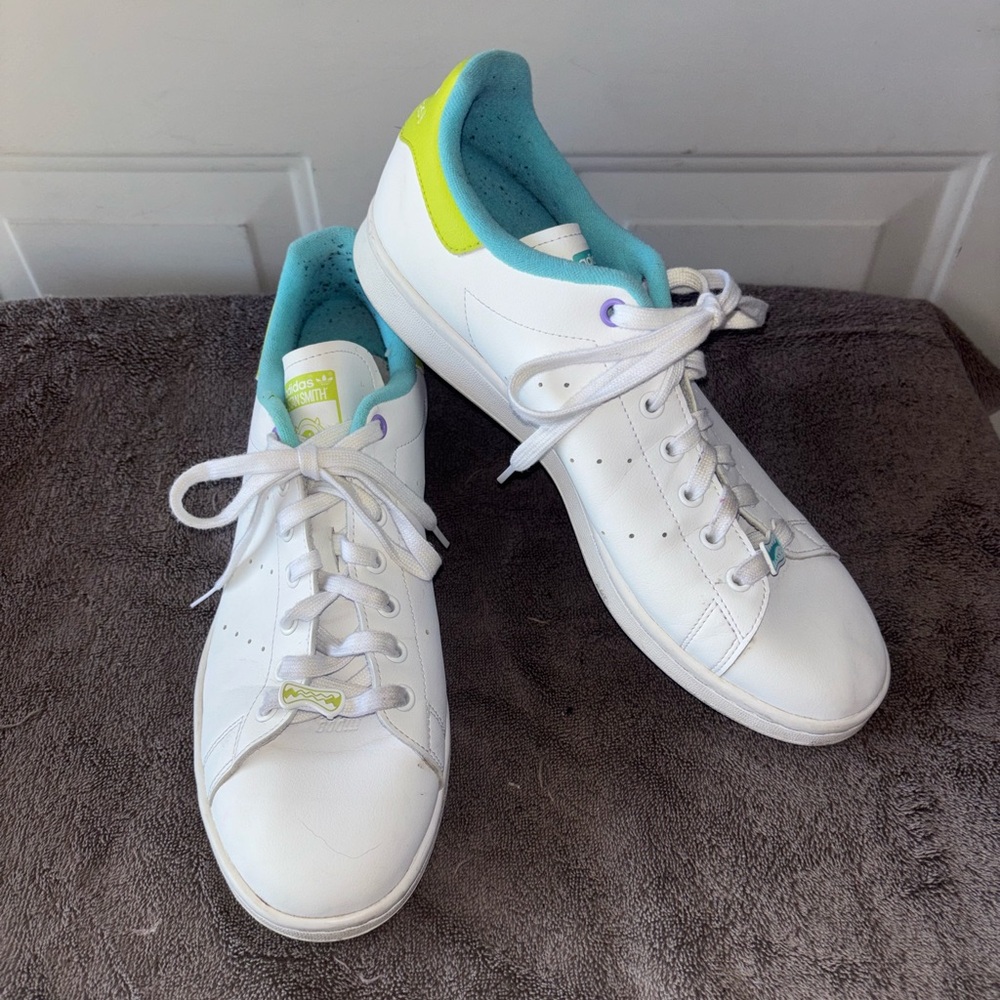 Adidas X Stan Smith Monsters Inc white leather sneakers size 11.5